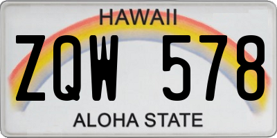 HI license plate ZQW578