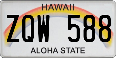 HI license plate ZQW588