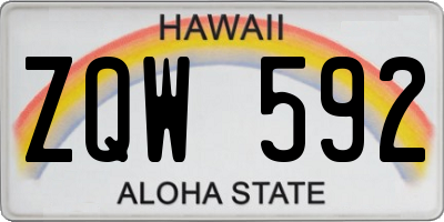 HI license plate ZQW592