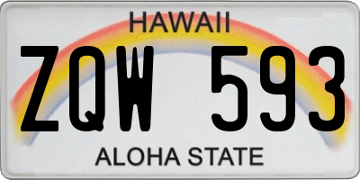 HI license plate ZQW593
