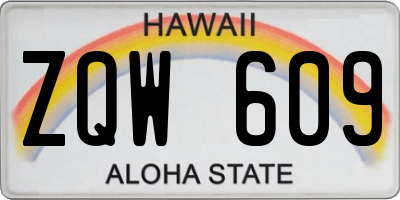 HI license plate ZQW609