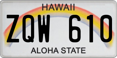 HI license plate ZQW610