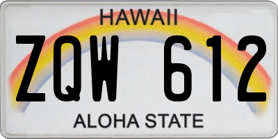HI license plate ZQW612