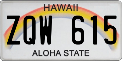 HI license plate ZQW615