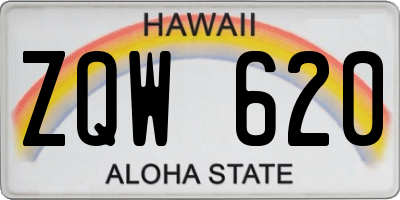 HI license plate ZQW620