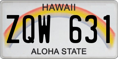 HI license plate ZQW631