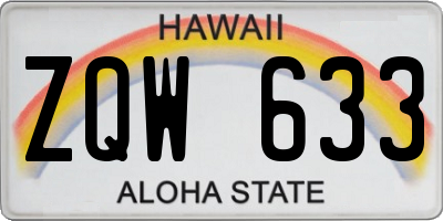 HI license plate ZQW633