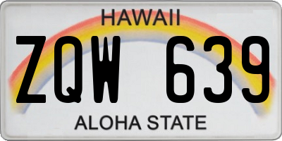 HI license plate ZQW639