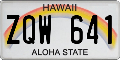 HI license plate ZQW641