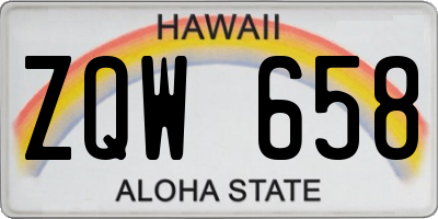 HI license plate ZQW658