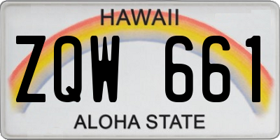 HI license plate ZQW661