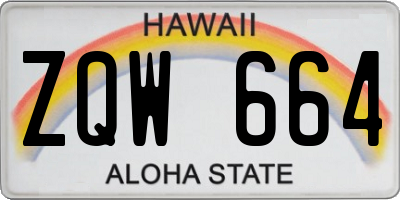 HI license plate ZQW664