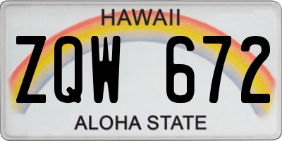 HI license plate ZQW672