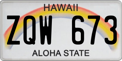 HI license plate ZQW673
