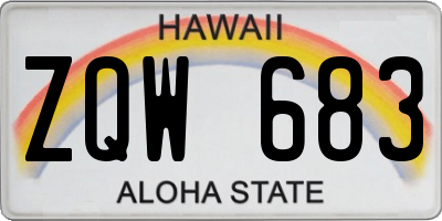 HI license plate ZQW683