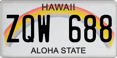 HI license plate ZQW688