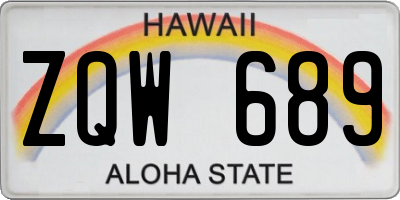 HI license plate ZQW689