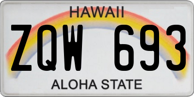 HI license plate ZQW693