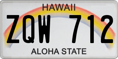HI license plate ZQW712