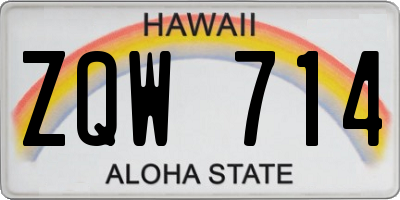 HI license plate ZQW714