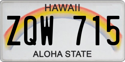 HI license plate ZQW715