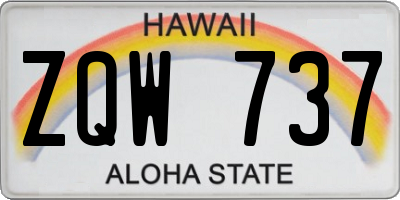 HI license plate ZQW737