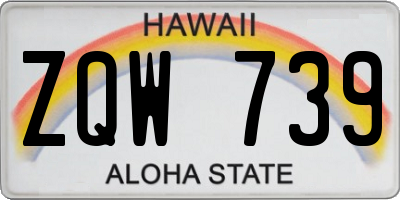 HI license plate ZQW739