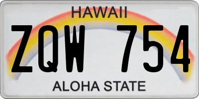 HI license plate ZQW754