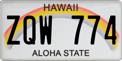 HI license plate ZQW774