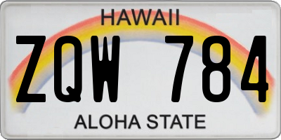 HI license plate ZQW784