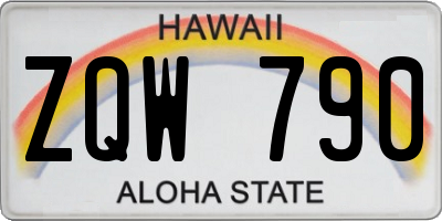 HI license plate ZQW790