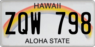 HI license plate ZQW798