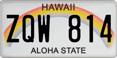 HI license plate ZQW814