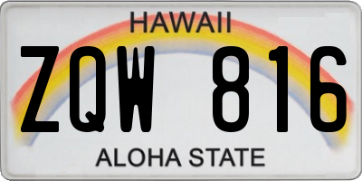 HI license plate ZQW816