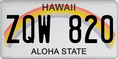 HI license plate ZQW820