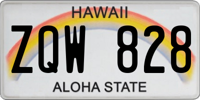 HI license plate ZQW828
