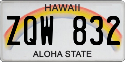 HI license plate ZQW832