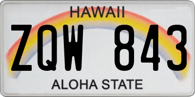 HI license plate ZQW843