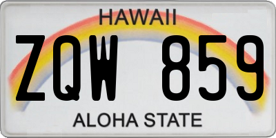 HI license plate ZQW859