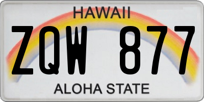 HI license plate ZQW877