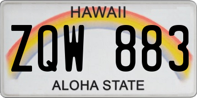 HI license plate ZQW883