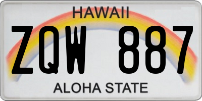 HI license plate ZQW887