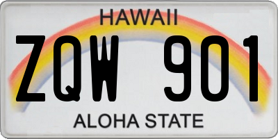 HI license plate ZQW901