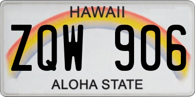 HI license plate ZQW906