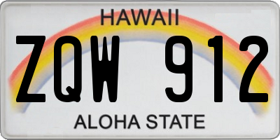 HI license plate ZQW912