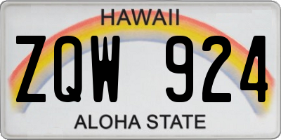 HI license plate ZQW924