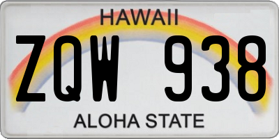 HI license plate ZQW938