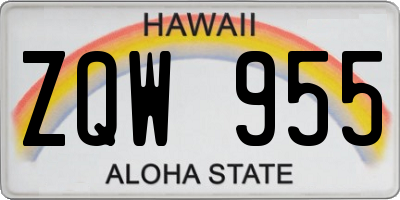 HI license plate ZQW955