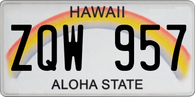 HI license plate ZQW957