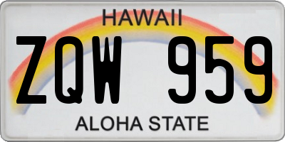 HI license plate ZQW959